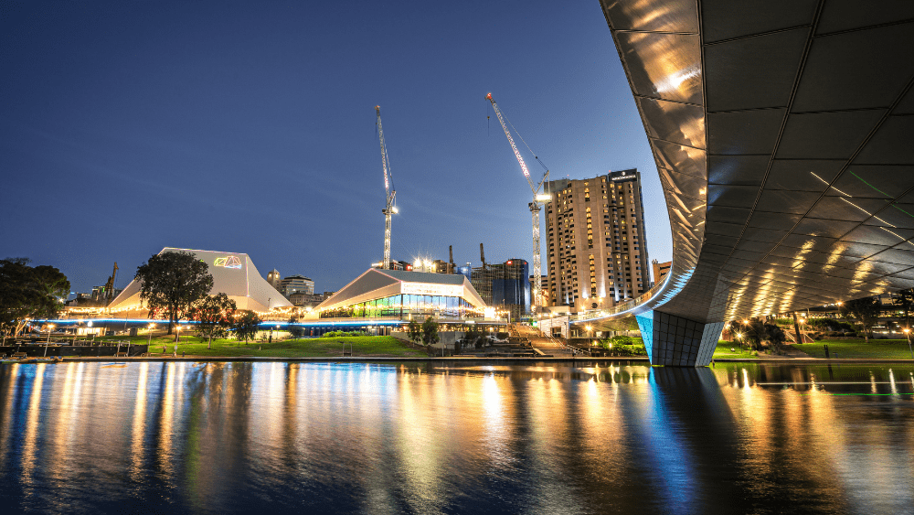 Adelaide skyline with bridge