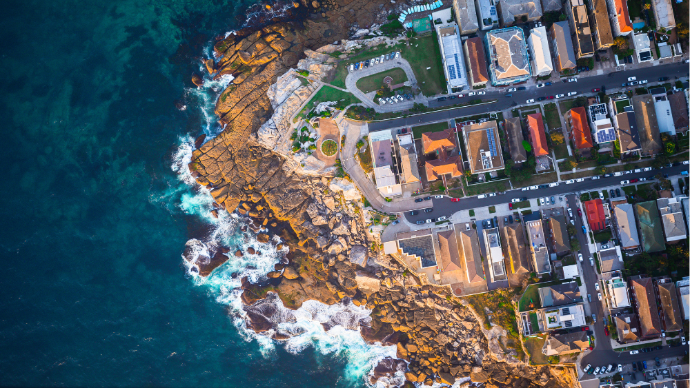 aerial photo of Sydney oceanside suburb